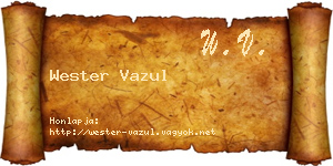 Wester Vazul névjegykártya